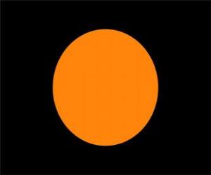 пазл Черный флаг с оранжевым кругом, чтобы предупредить водителя, что его автомобиль имеет технические проблемы